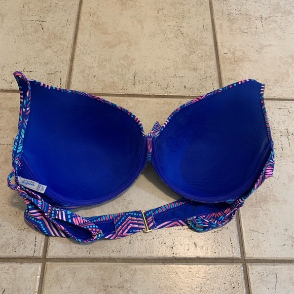 💜 La Vie en Rose Aqua D-XX Large Patterned Bikini Top - Plus Size - Picture 3 of 7